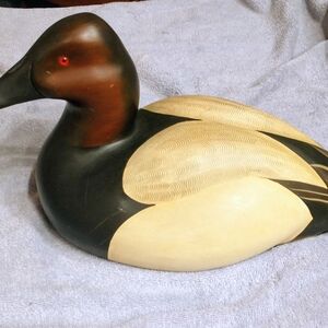 Handcrafted Canvasback Duck By Randy Tull And P. Korman